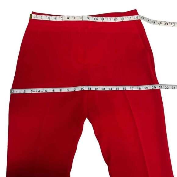 Lafayette 148 New York Clinton Cuffed Pants Red Creased Trousers Size 6 - Picture 6 of 16